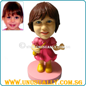 Personalized 3D Caricature Female School Kid Figurine